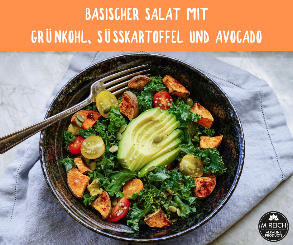 Salat Grünkohl Süsskartoffel Avocado